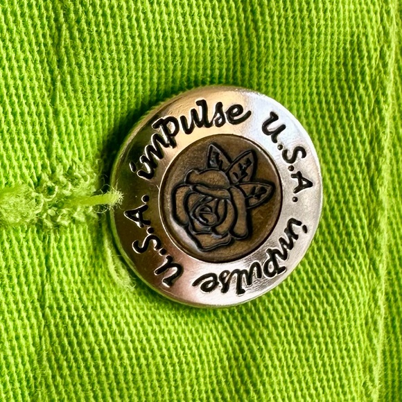 IMPULSE brand lime green canvas jacket - Picture 3 of 10